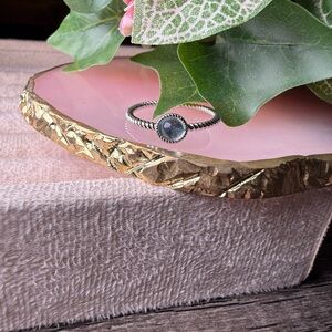 Elegant Silver Ring with Blue Gemstone